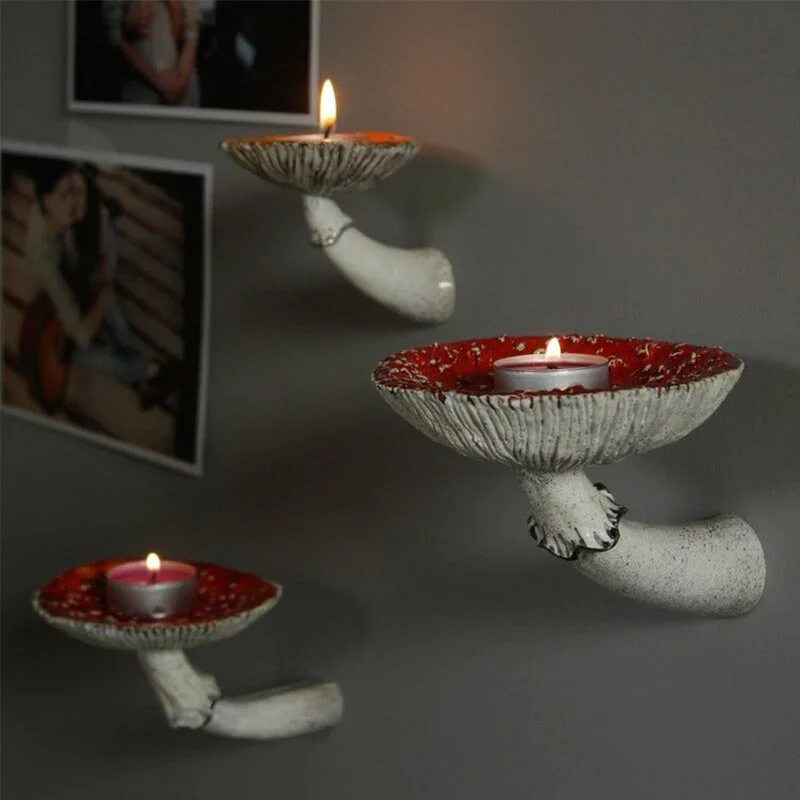 HULIANFU Mushroom Hanging Shelf Whimsical Floating Shelf Wall Mounted Resin Storage Shelves wall decoration for Bedroom Living Room - Deanwangkt