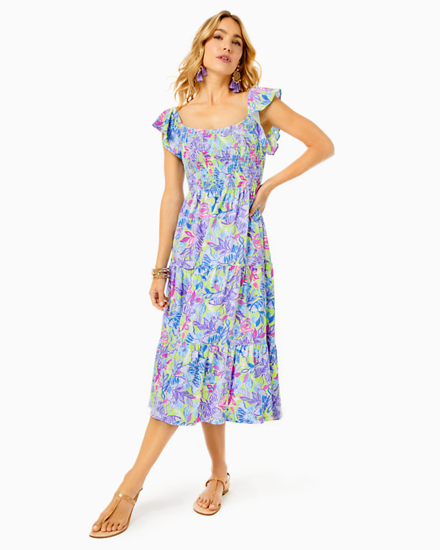 Jilly Smocked Midi Dress