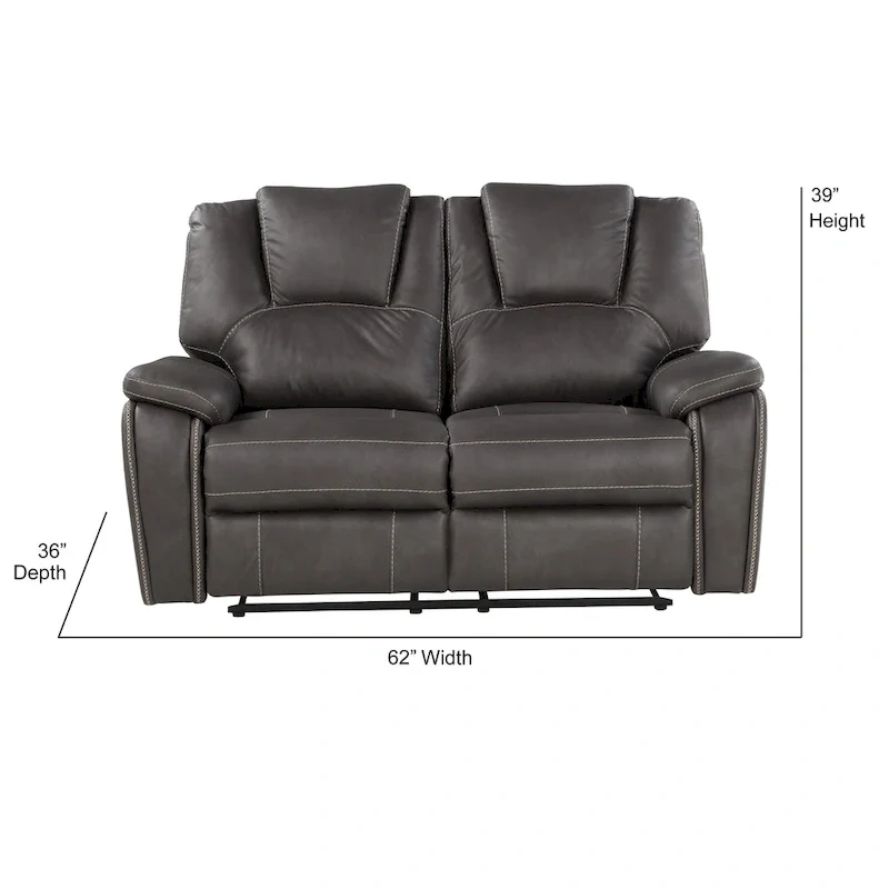 Kameryn Faux Leather Manual Reclining Loveseat
