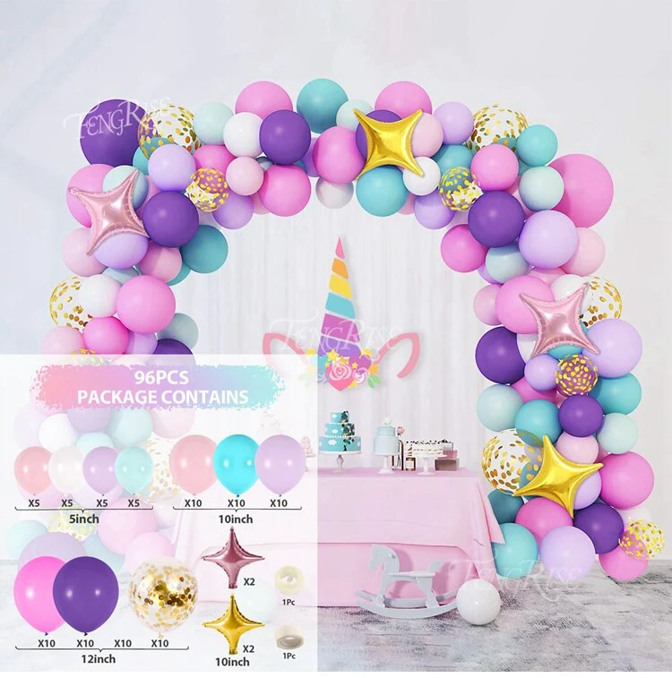 HULIANFU QIFU Macaron Balloons Garland Latex Ballons Arch Happy Birthday Party Decor Kids Adult Wedding Baloon Chain Baby Shower Balon - Deanwangkt