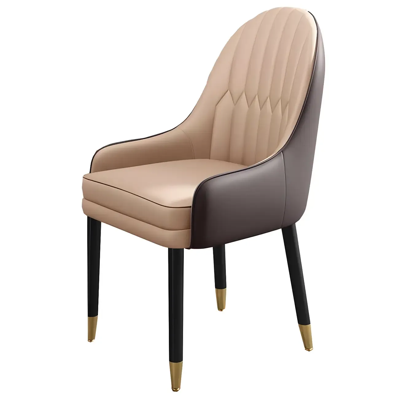 Modern Leather Upholstered Dining Chair with Arms
