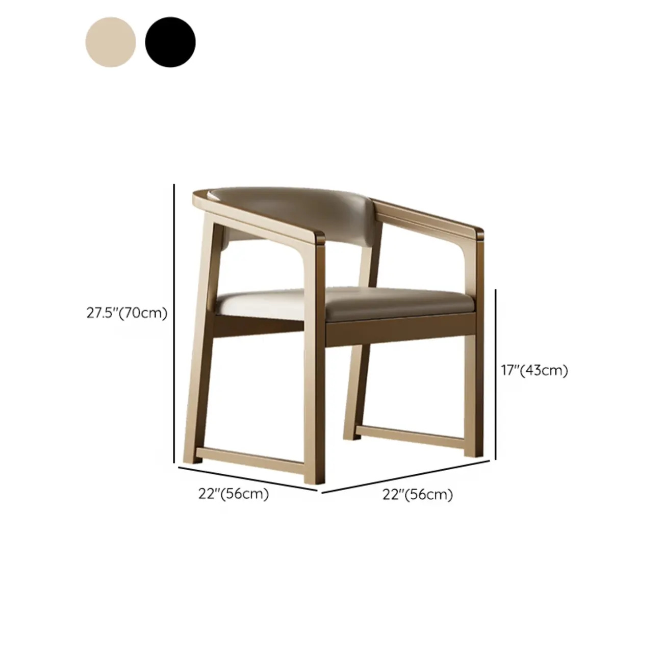 Modern Upholstered Metal Dining Arm Chair