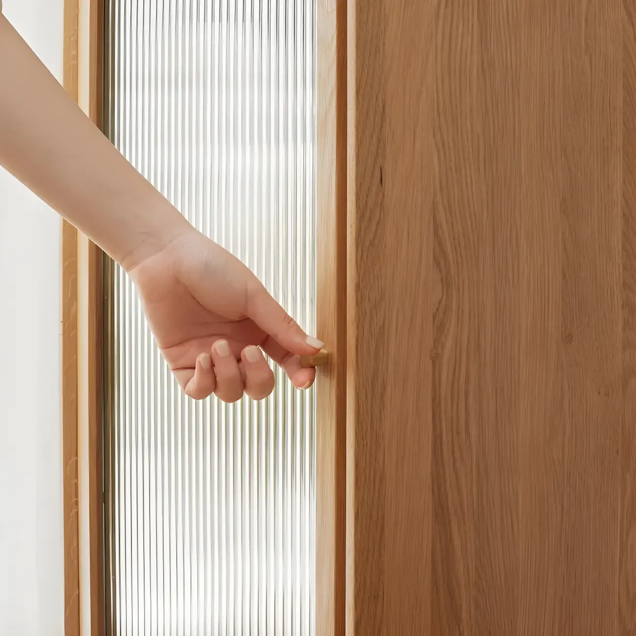 Natural Wood Standard Display Cabinet with Adjustable Shelves