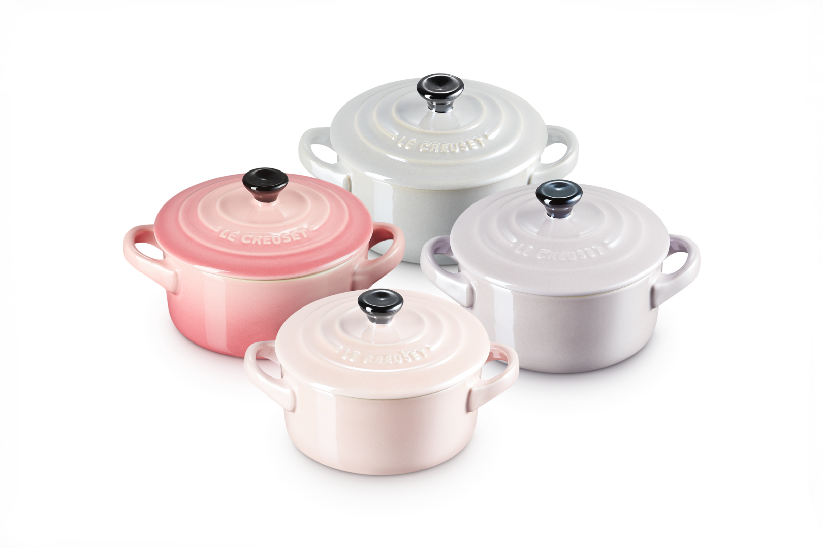 Stoneware Metallics Set of 4 Petite Casseroles Pastel