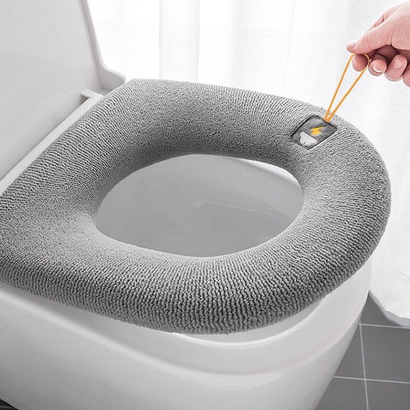 HULIANFU Universal Toilet Seat Cushion Thick Toilet Cover Washable Toilet Ring Soft Closestool Cover Mat Bathroom Decoration - Deanwangkt