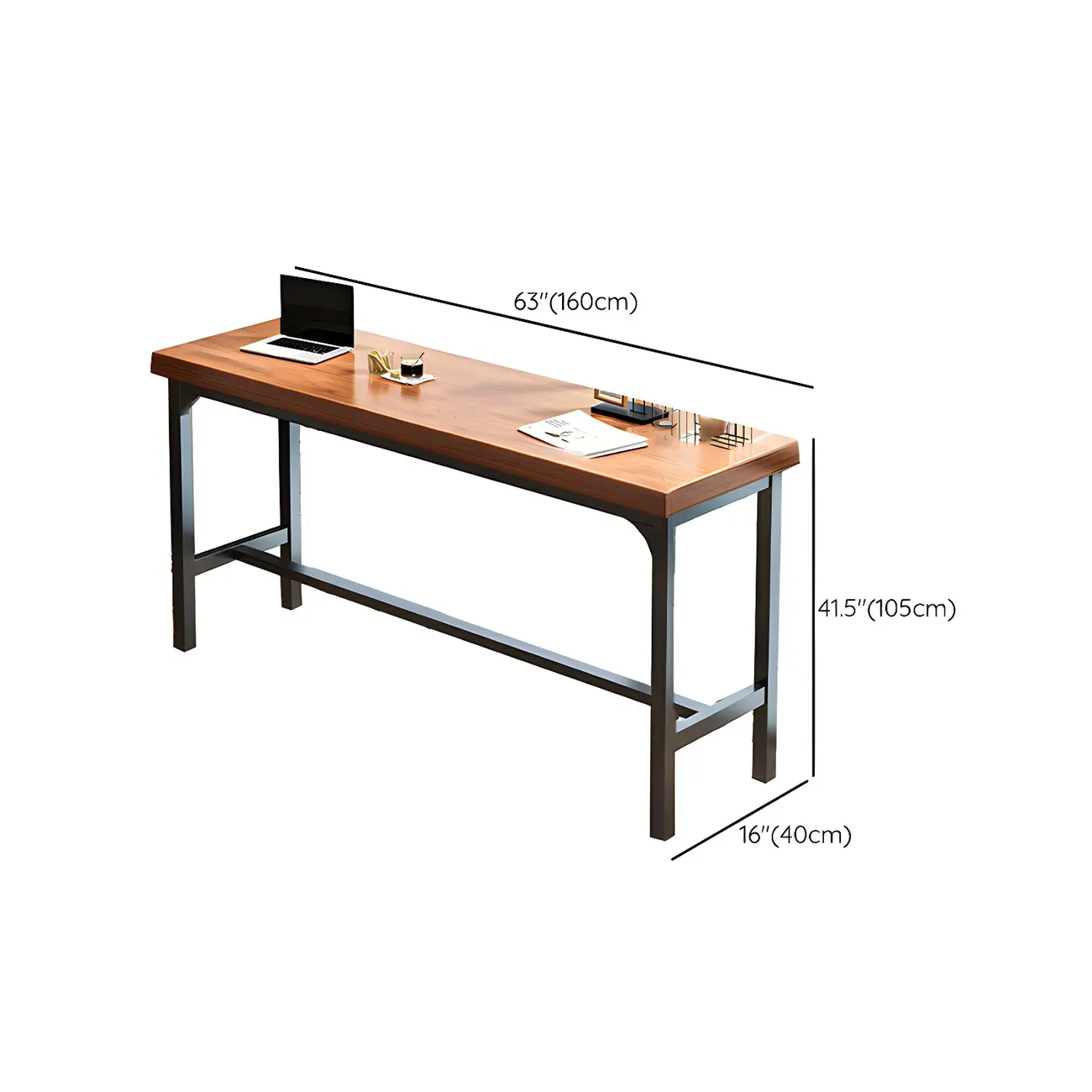 Modern Faux Wood Bar Table Set with Backless Stools