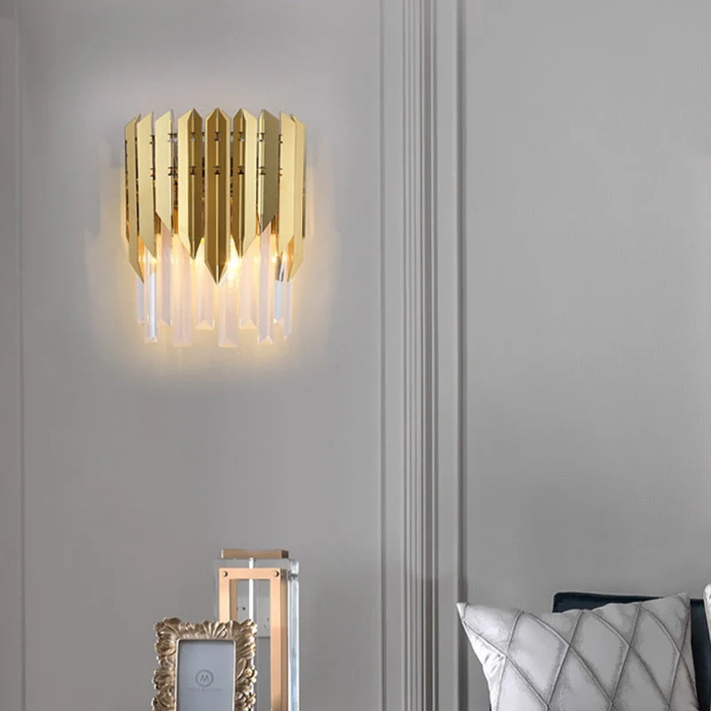 HULIANFU Luxury Modern Crystal Wall Lamps for Hotel Club Bedroom Bedside Living Room TV Background Study Wall Lights Home Decor Lighting - Deanwangkt