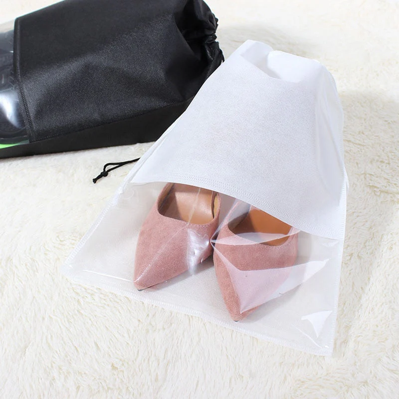 HULIANFU Shoes Storage Bag Closet Organizer Non-woven Travel Portable Bag Waterproof Pocket Clothing Classified Hanging Bag 5pcs L size - Deanwangkt