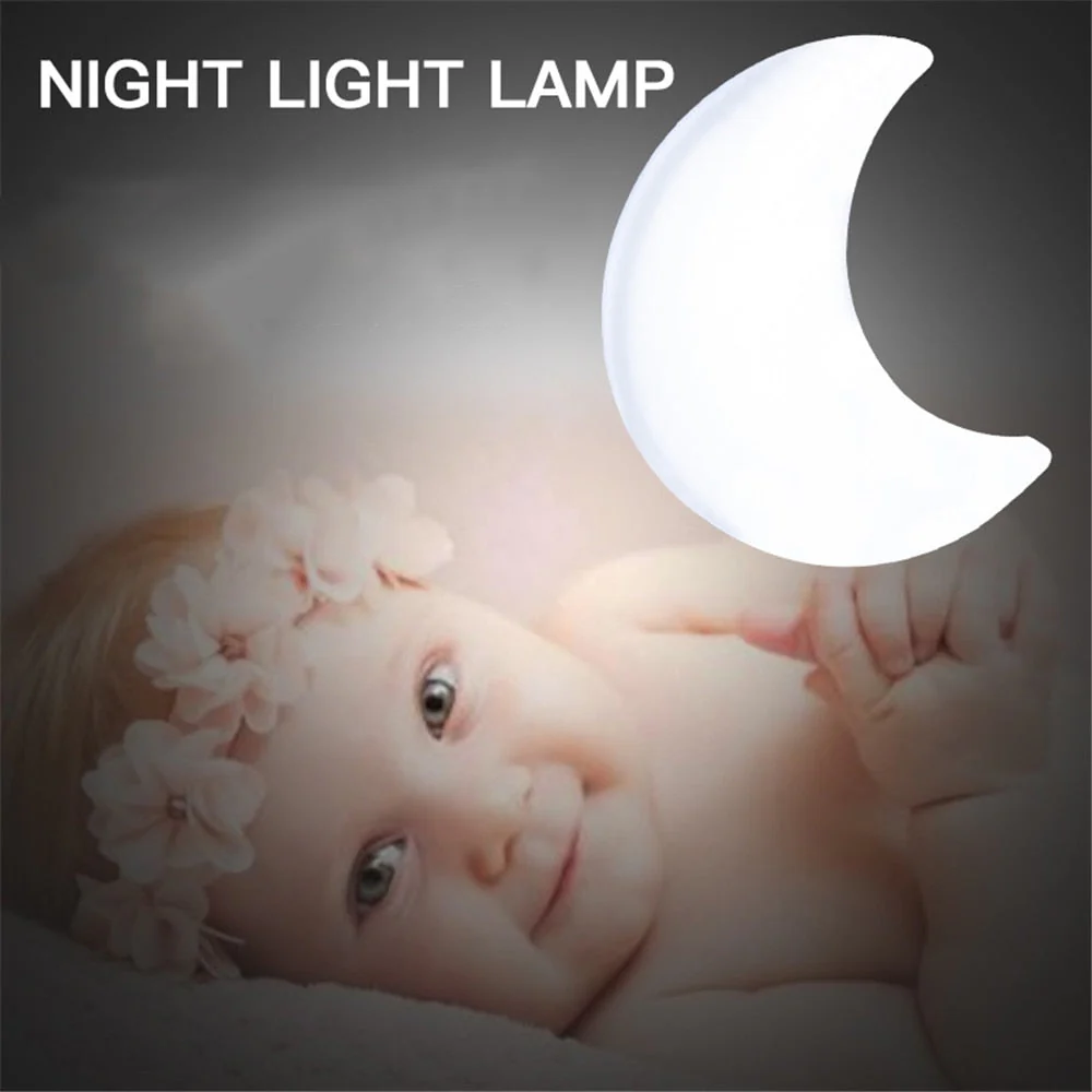 HULIANFU Sensor Control Mini Star Moon LED Light EU/US Plug Night Lamp for Bedside Lamp Baby Bedroom Children  Room Sleeping Decoration - Deanwangkt