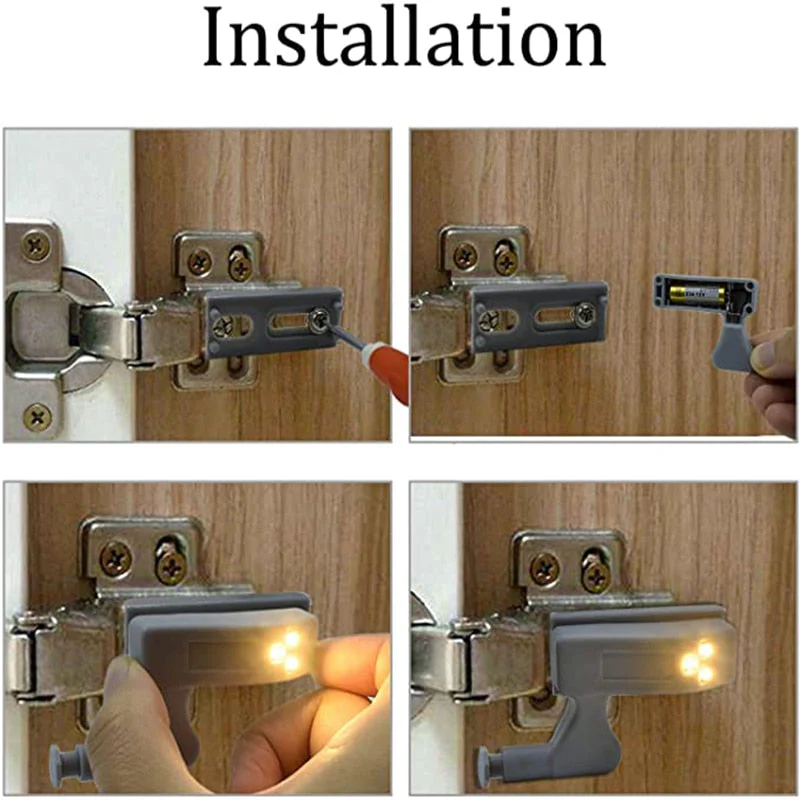 HULIANFU Universal LED Inner Hinge Lamp Cabinet Induction Lights  Wardrobe Cupboard Sensor Lights Bedroom Kitchen Closet Night Lamp - Deanwangkt