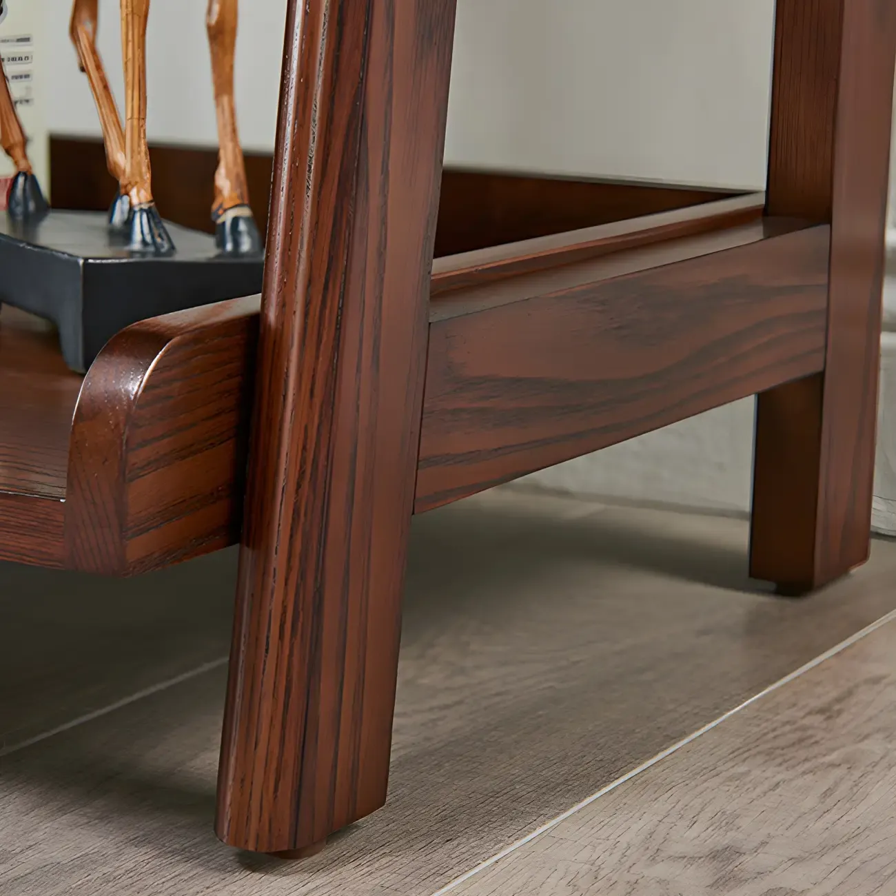 Scandinavian Wood Walnut 5-Tier Ladder Bookcase