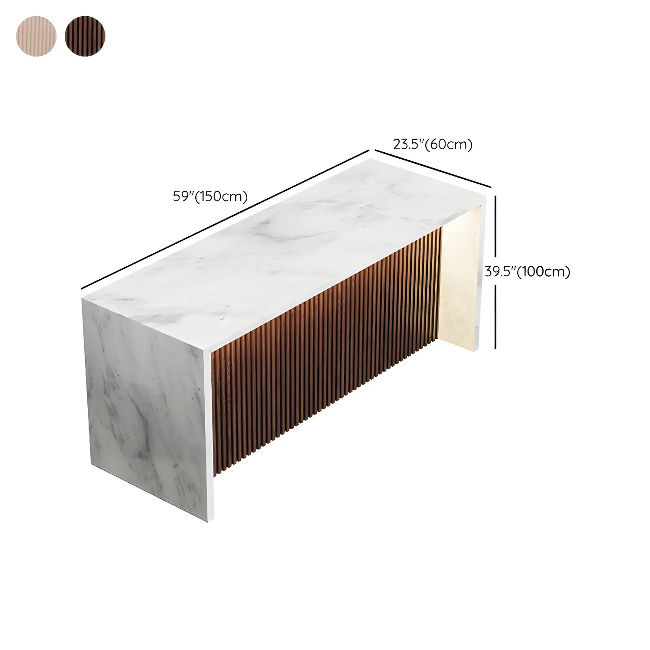 Modern LED White Marble Counter Height Bar Table