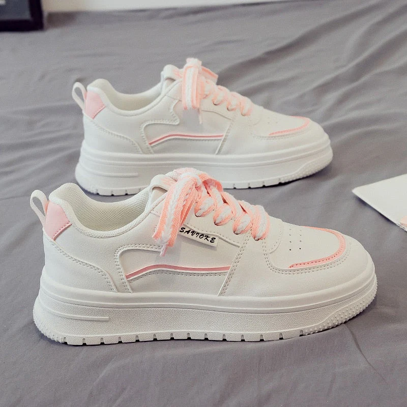 Designer Platform Running Sneakers Women  Tennis shoes Woman Walking Chunky Sneakers white Casual Slip on Vulcanized Shoes - Deanwangkt