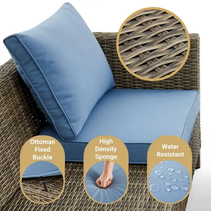 6 Piece Sectional Seating Group with Cushions