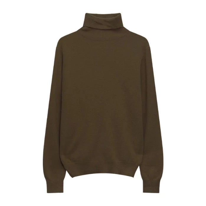 Hulianfu Winter High Quality Wwomen's Wool Sweater Solid Color High-neck Pullover Long-sleeved Knit Top - Deanwangkt