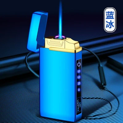 HULIANFU New Windproof Metal Dual Plasma Arc Lighter Jet USB Torch Lighter Gas Electric Butane Chargeable Pipe Cigar Lighter Gadgets - Deanwangkt