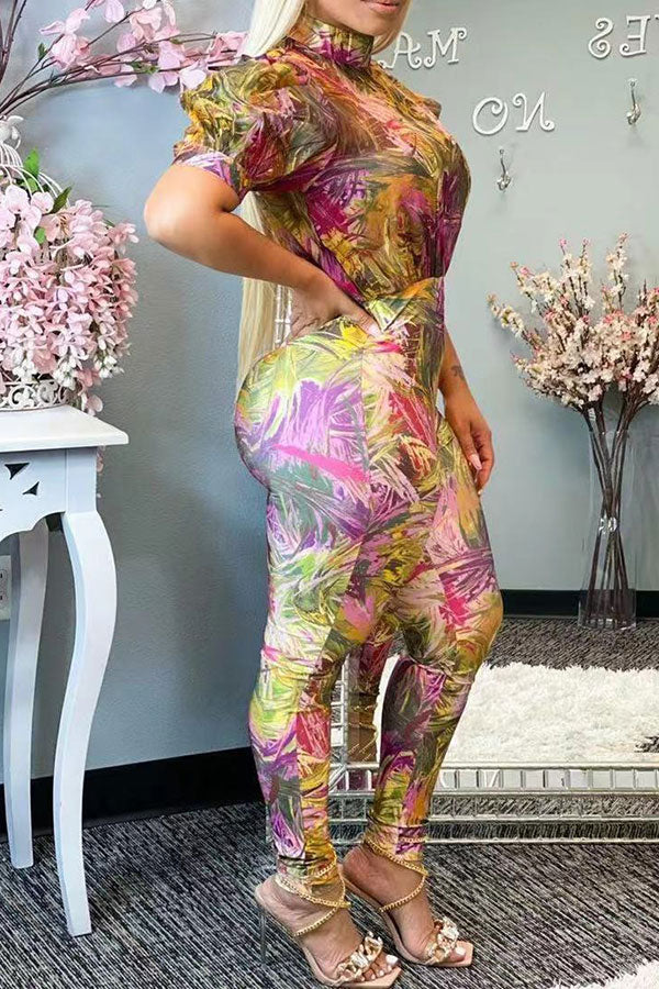 hulianfu Abstract Print Party Jumpsuit - Deanwangkt