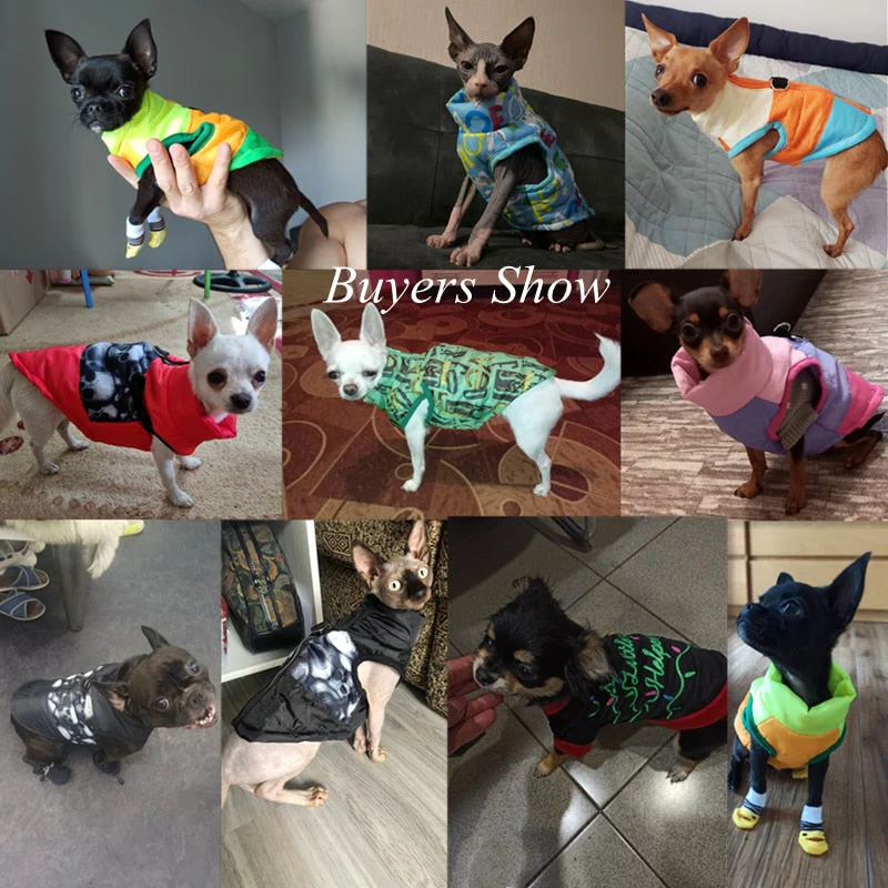 HULIANFU Warm Dog Clothes For Small Dog Windproof Winter Pet Dog Coat Jacket Padded Clothes Puppy Outfit Vest Yorkie Chihuahua Clothes - Deanwangkt