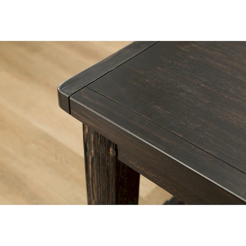 Roundhill Furniture Leviton Counter Height Antique Black Finished Wood 5-piece Dining Set