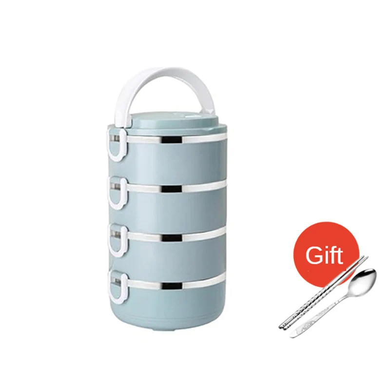 HULIANFU Microwave Stainless Steel Thermal Lunch Box Food Storage Box Travel Picnic Leakproof Lunch Box Students Work Adult Lunch Box - Deanwangkt