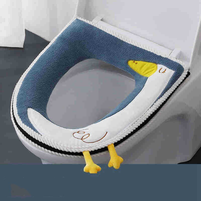HULIANFU NEW Hot Sale Comfortable cartoon bathroom Toilet Seat Cover Winter Toilet Cover Household Closestool Mat Seat Case Lid Cover - Deanwangkt
