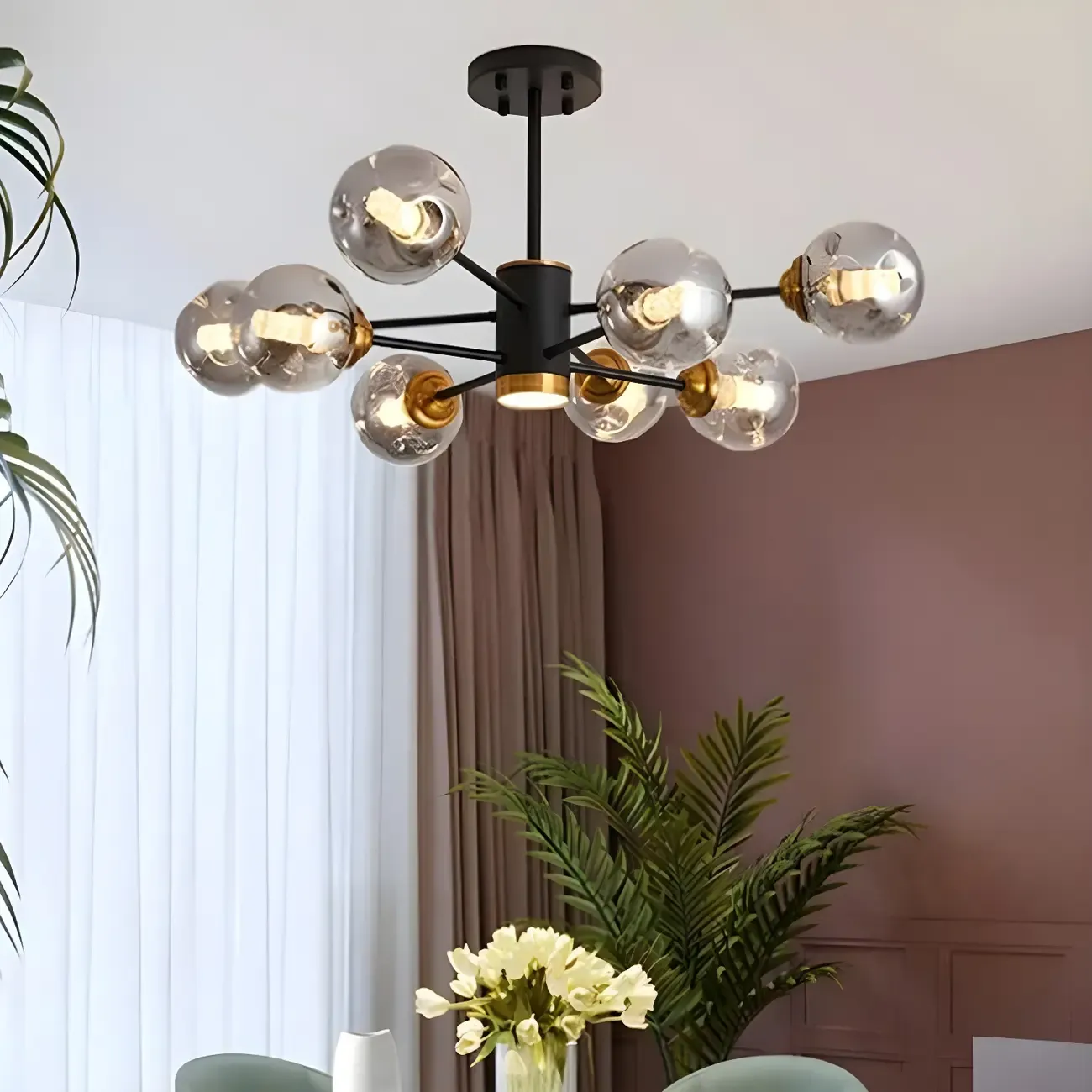 Modern LED Glass Crystal Sputnik Chandelier