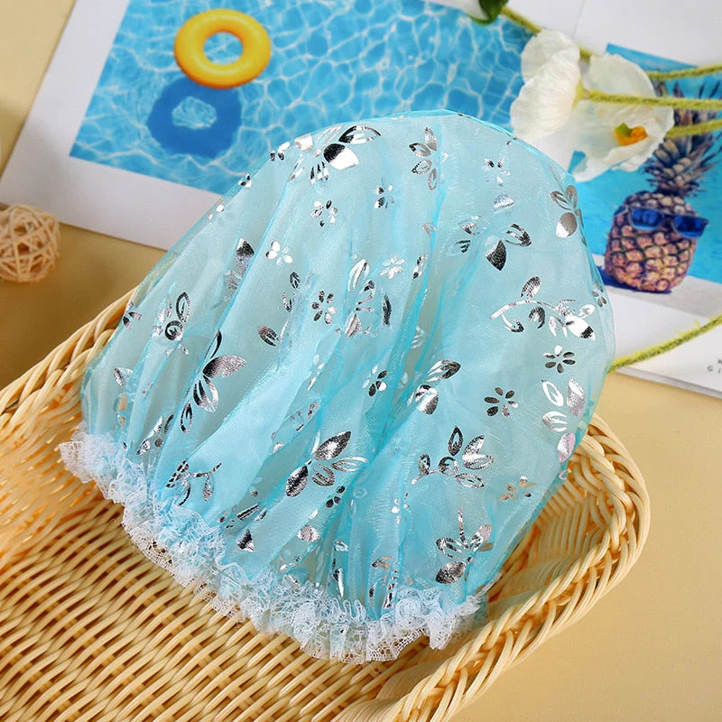 HULIANFU Waterproof Bath Hat Thickened Waterproof And Oil Fume Cap Women Spa Hair Salon Supplies Shower Cap Bathroom Accessories - Deanwangkt