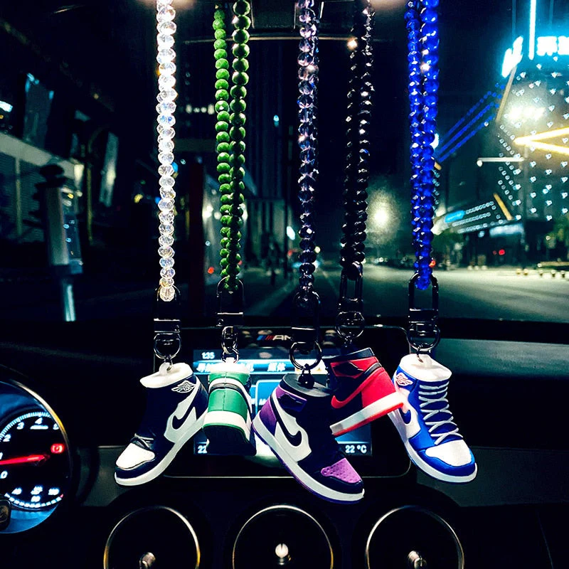 HULIANFU The new creative car pendant male high-end fashion brand basketball shoes crystal car pendant car decor - Deanwangkt