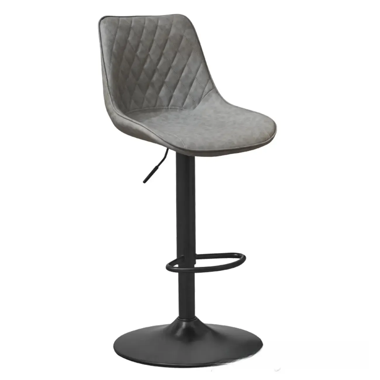 Chic Leather Tufted Swivel Adjustable Bar Stool