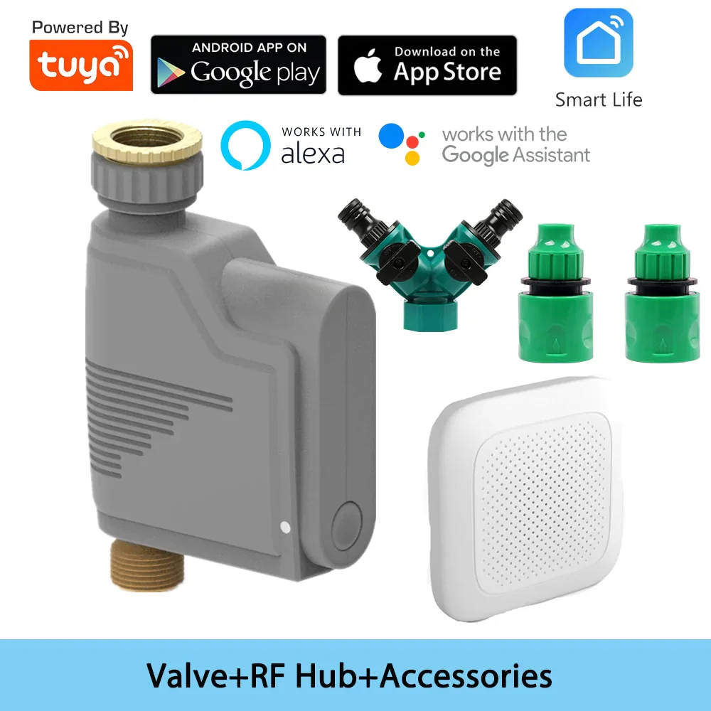 HULIANFU New Tuya Water Flow Monitor WIFI Smart Sprinkler Timer Wireless Water Saving Valve Remote Control Waterting Timer Alexa Google - Deanwangkt