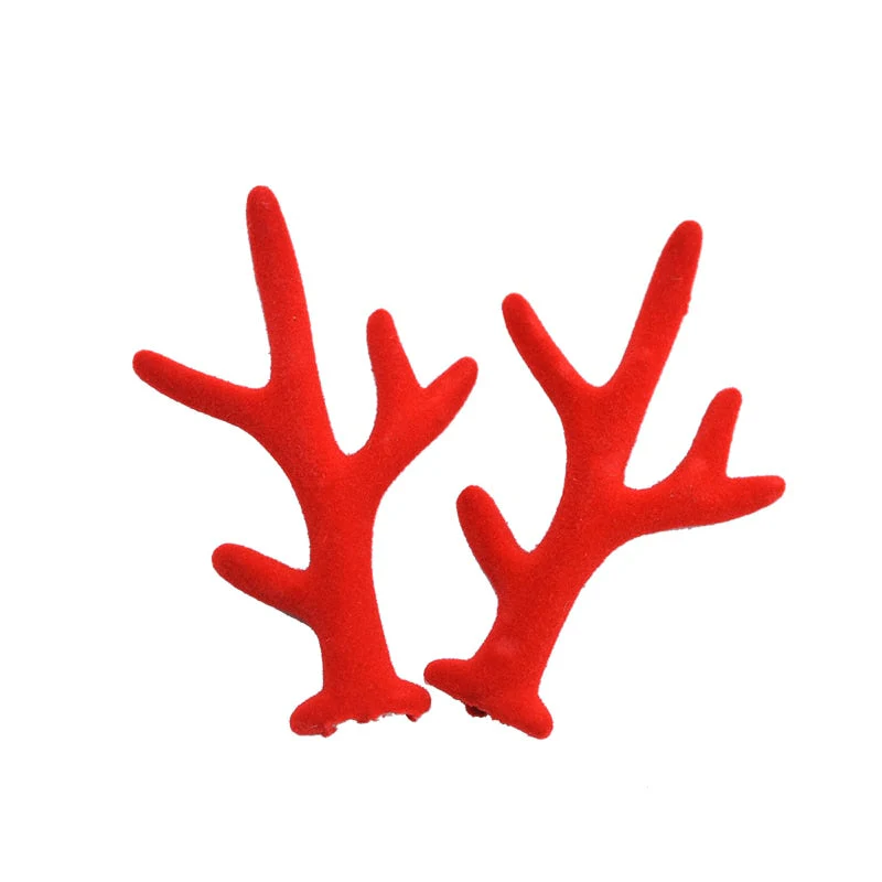 HULIANFU  5 Pairs Red/brown Simulation Antlers DIY Handmade Cute Headband Headdress Accessories Material Christmas Party Decor Photo Props - Deanwangkt