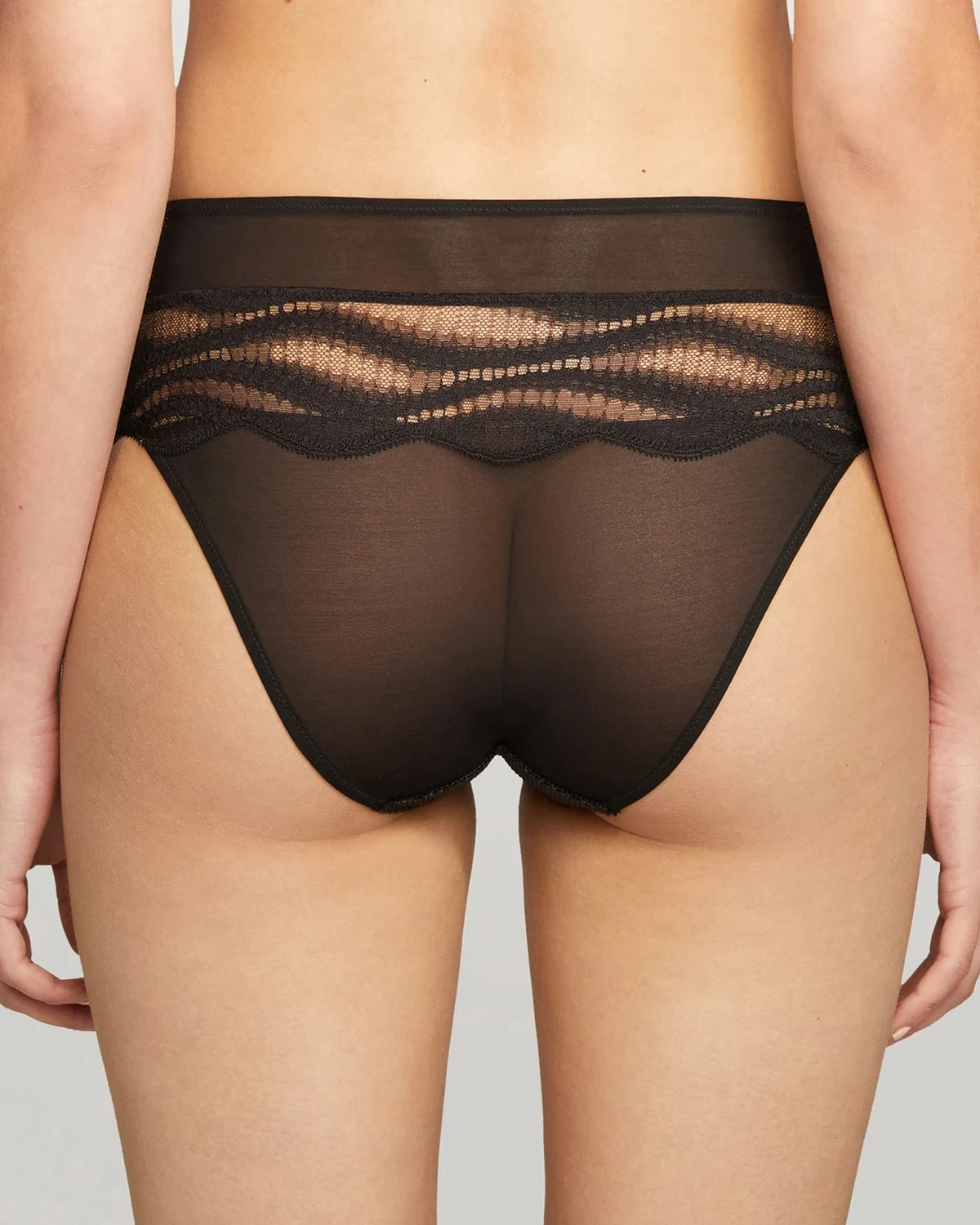 2-pack velvet mesh patchwork sexy women's briefs, breathable cotton-crotch mid-rise panties