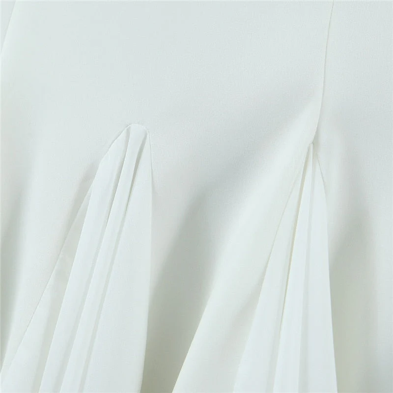 Hulianfu Spring Summer New Sexy Slim Fashion Women Halter Neck Tie Backless Pleated Short Strap Mini Dress Female - Deanwangkt