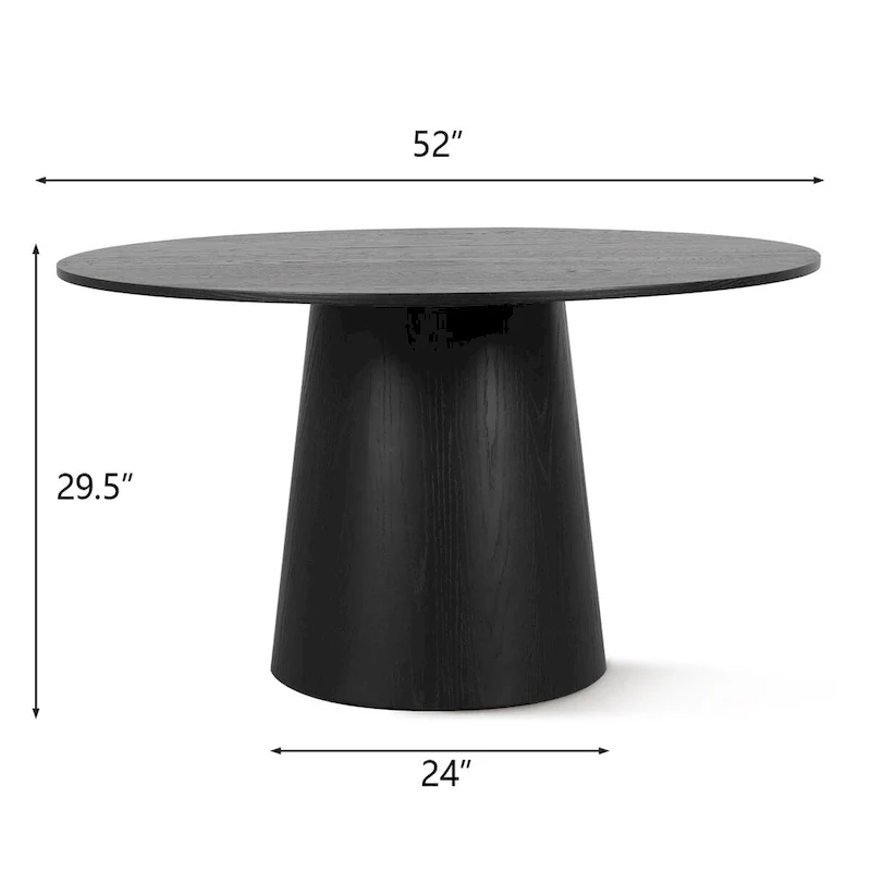 52   Solid Oak Round Pedestal Dining Table
