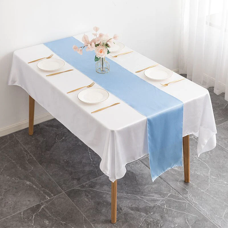 HULIANFU Table Runner Satin Shiny Colour Wedding Decoration Hotel Birthday Party Show Banquet Table Runner - Deanwangkt