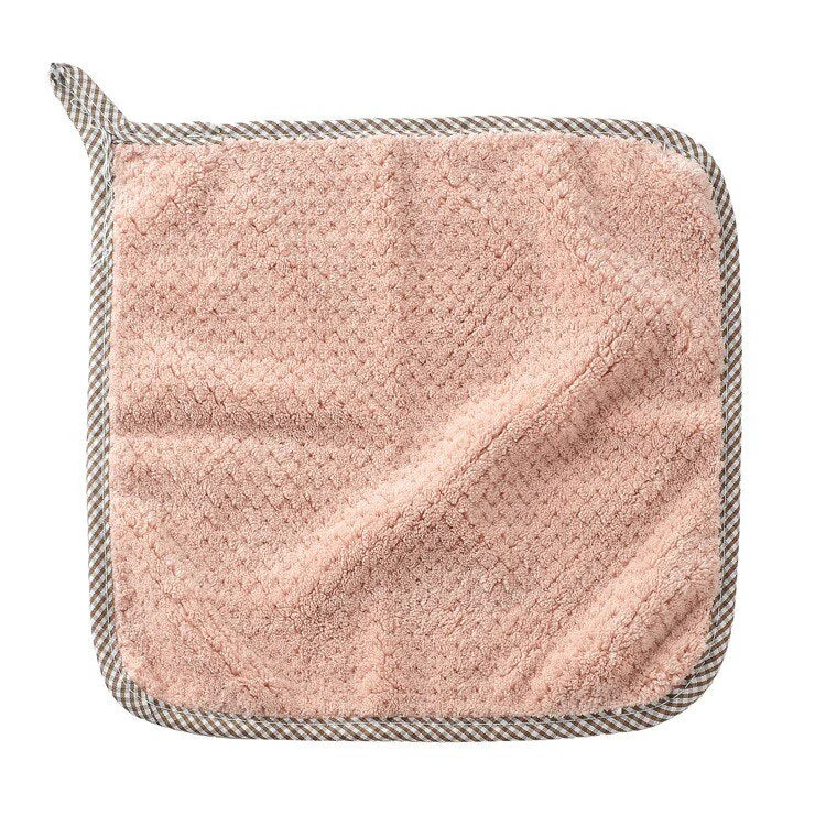 HULIANFU Super Absorbent Microfiber Kitchen Tableware Dish Cloth 25x25cm Household Cleaning Towel Kitchen Clean Rags Coral Velvet Towels - Deanwangkt