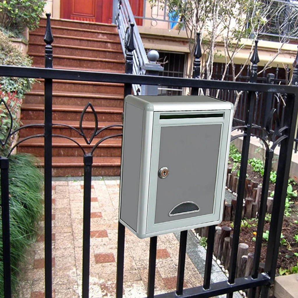 HULIANFU Lockable High Quality Aluminium Secure Mail Letter Post Box Mailbox Postbox Retro Home Garden Letter Mail Box Garden Ornament - Deanwangkt