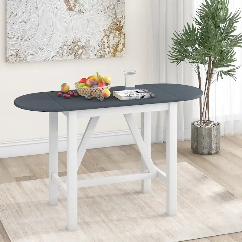 3-Piece Wood Counter Height Drop Leaf Dining Table Set