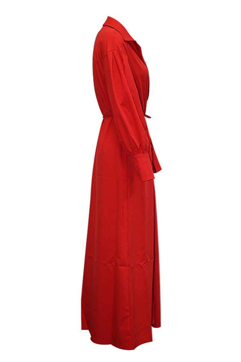 hulianfu Street Elegant Solid Asymmetrical Solid Color Turndown Collar Asymmetrical Dresses - Deanwangkt