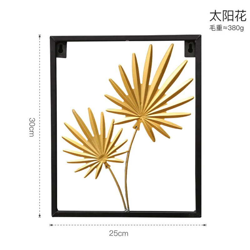 HULIANFU 2026  Nordic Metal Leaf Plant Wall Decor Wrought Iron Wall Hanging Non-perforated Wall Mural Living Room Bedroom Home Decoration Hot - Deanwangkt