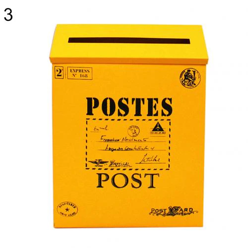 HULIANFU Retro Metal Mailboxes Wall Mounted Mail Box Mailbox Bucket Newspaper Letter Box Post Garden Decoration Garden Supplies - Deanwangkt