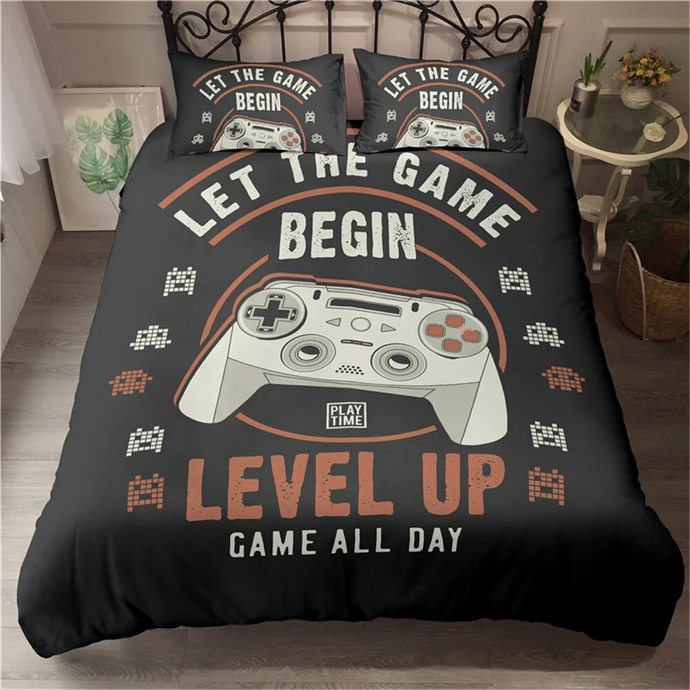 HULIANFU 3D Printed Bedding Set Unisex Adults Teens Game Queen King Single Duvet Cover With Pillowcase Bedclothes - Deanwangkt