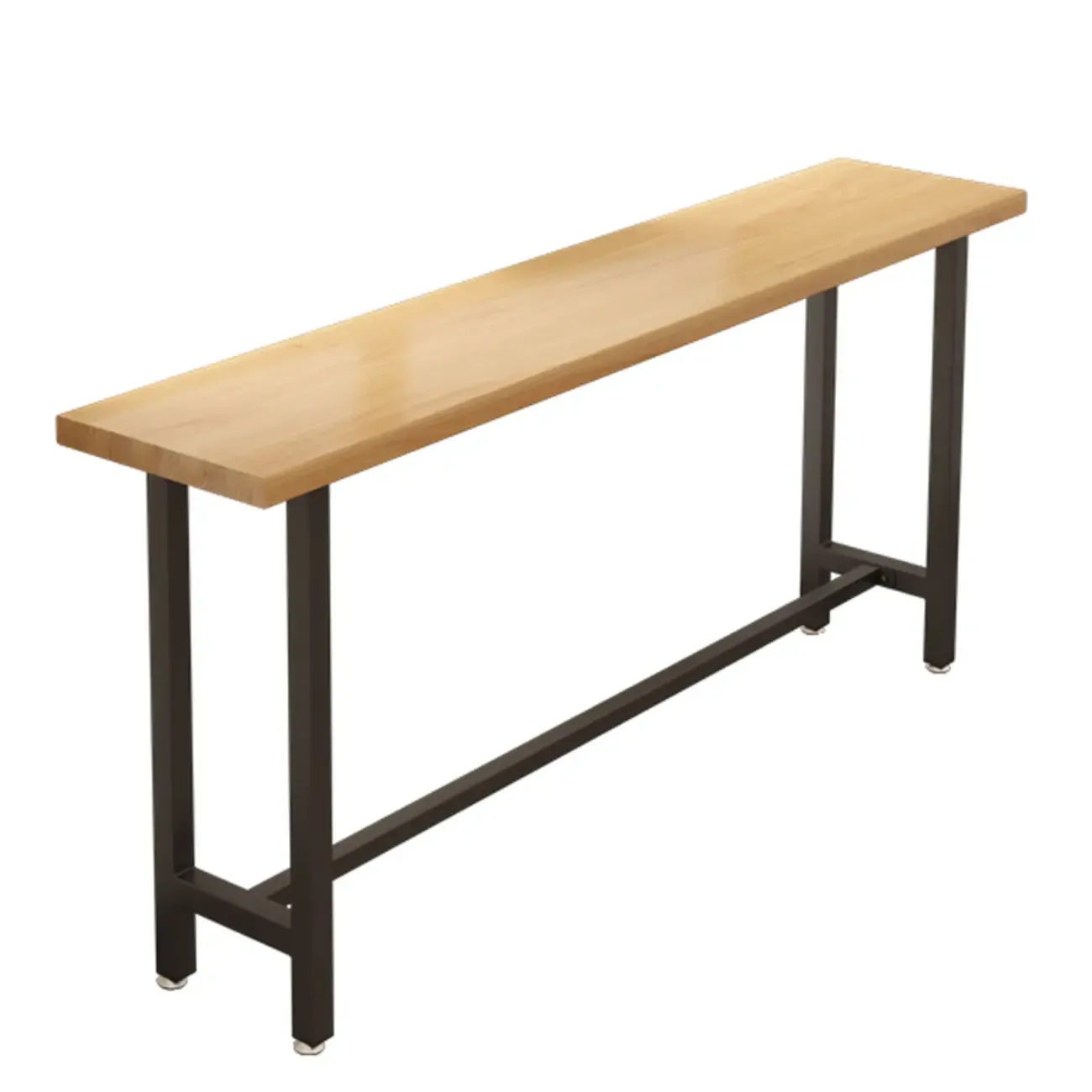 Footrest Natural Wooden Fixed Top Bar Tables