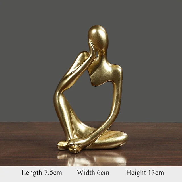 HULIANFU Thinker Statue Abstract Figure Sculpture Mini Character Statue Ornaments For Home Desktop Furnishings Home Decor Birthday Gift - Deanwangkt