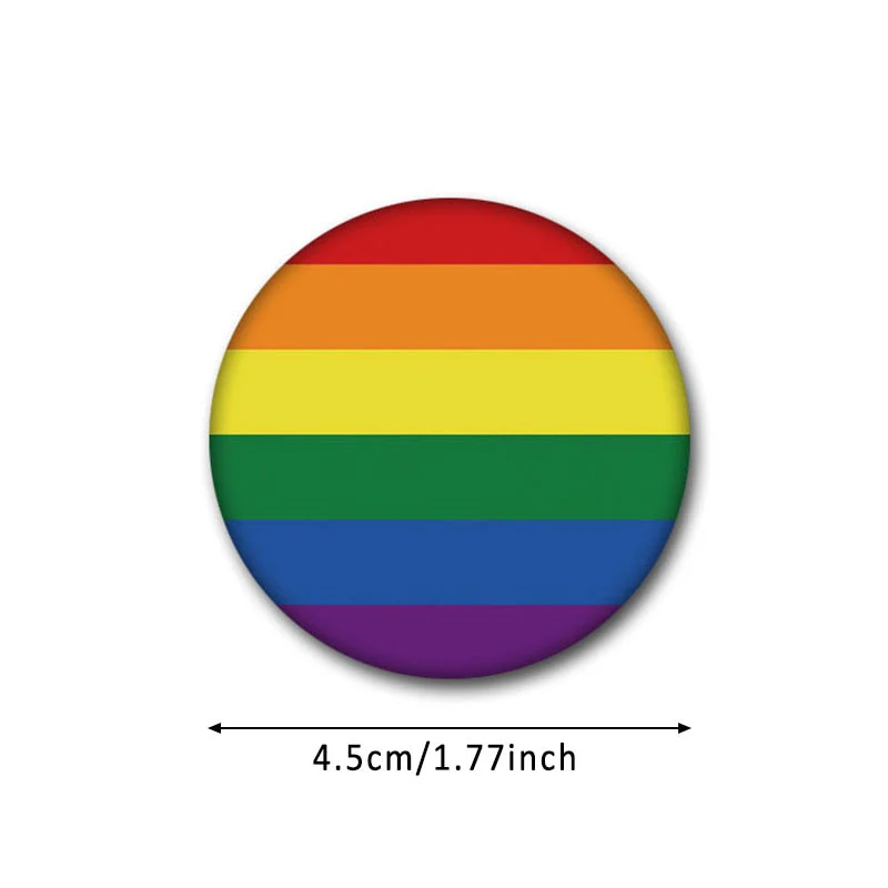 HULIANFU Pride Rainbow Flag Badge Round Icons Gay Pins Homosexual Love Metal Badges Decorative Brooch Pins Jewelry Accessories Gifts - Deanwangkt