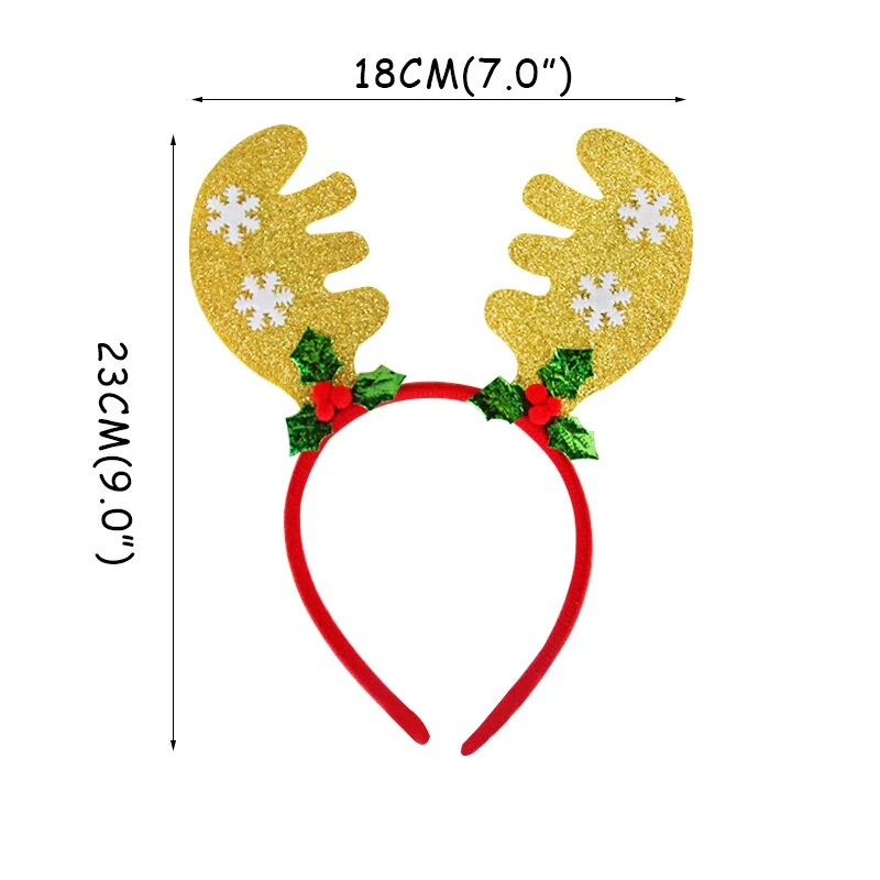 HULIANFU 2026  Christmas Headbands Christmas Tree Reindeer Antlers Hairband Xmas Party Kids Hairhoop  Christmas Glasses Photo Booth Props - Deanwangkt