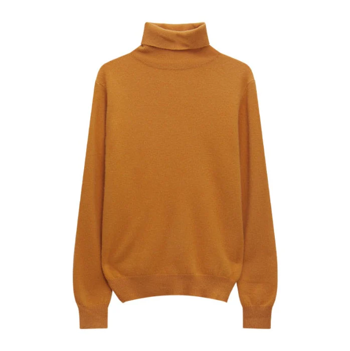 Hulianfu Winter High Quality Wwomen's Wool Sweater Solid Color High-neck Pullover Long-sleeved Knit Top - Deanwangkt