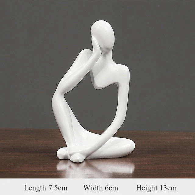 HULIANFU Thinker Statue Abstract Figure Sculpture Mini Character Statue Ornaments For Home Desktop Furnishings Home Decor Birthday Gift - Deanwangkt