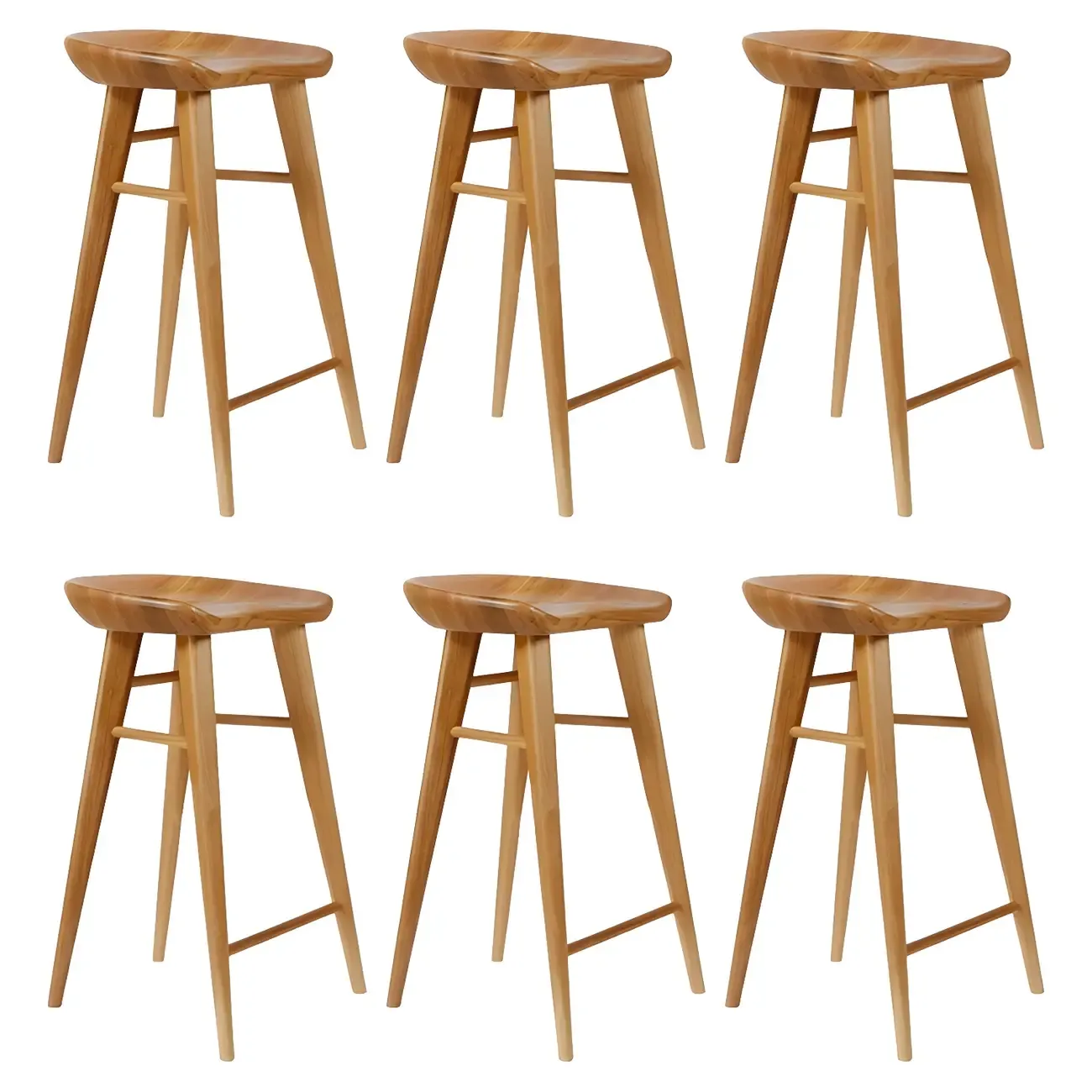 Counter Height Modern Wood Backless Bar Stool