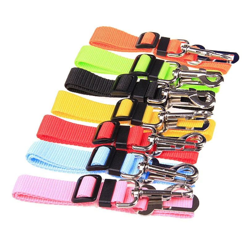 HULIANFU Pet Dog Cat Car Seat Belt Dog Accessories Adjustable Harness Lead Leash Small Medium Travel Clip Puppy Collar Leash Pet Supplies - Deanwangkt